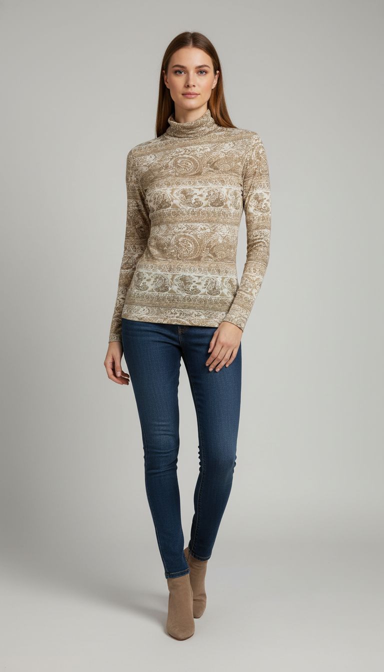 Blusa Manga longa Gola Alta