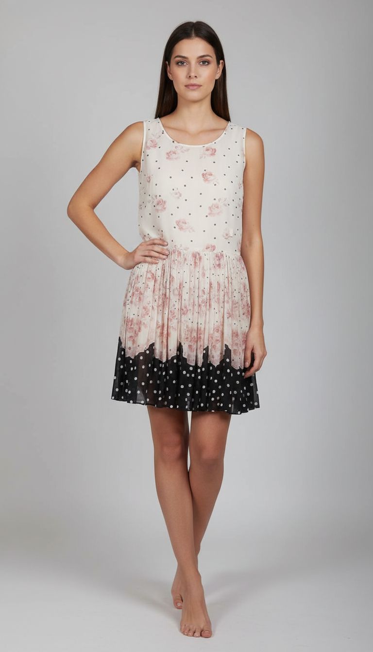 Vestido Rodado Poá Seda