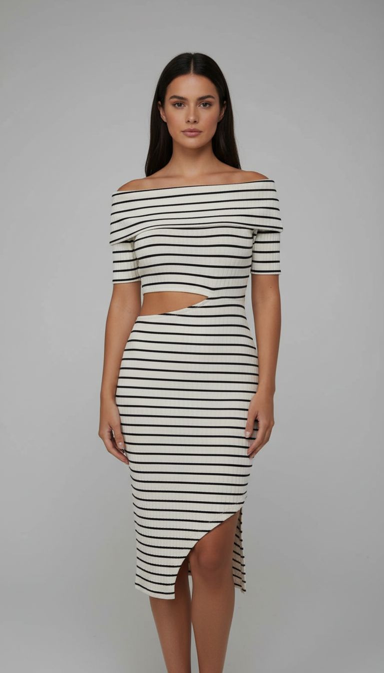 Vestido Midi Ombro a Ombro