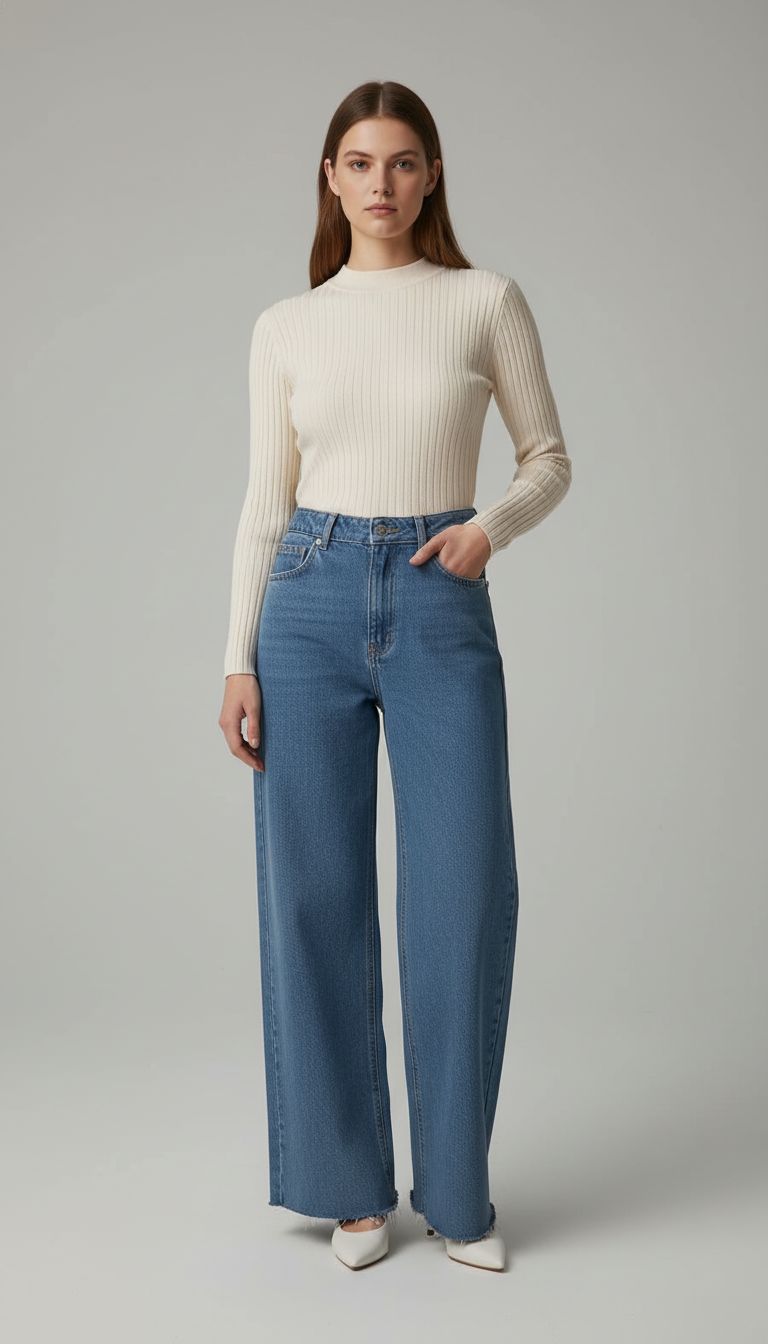 Calça Jeans Wide Leg