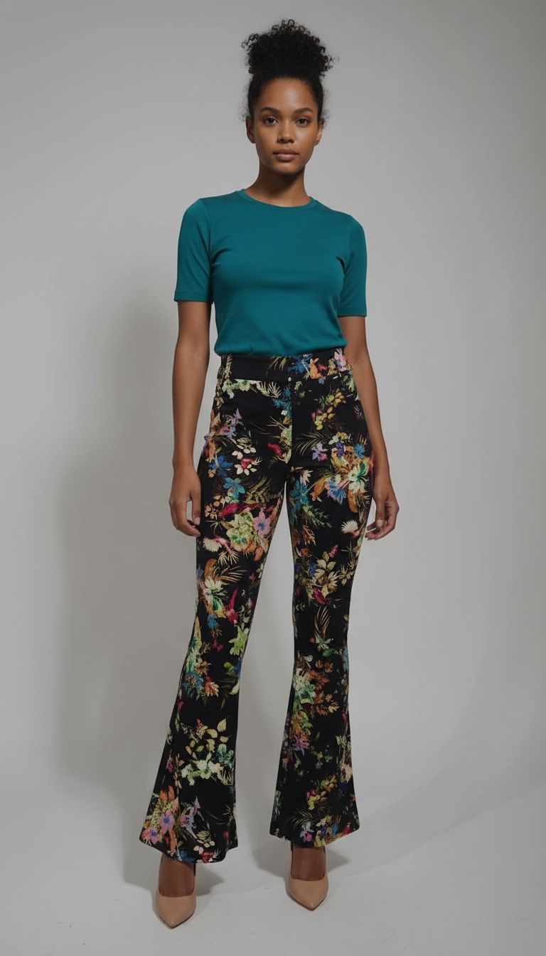 Calça Flare Viscose