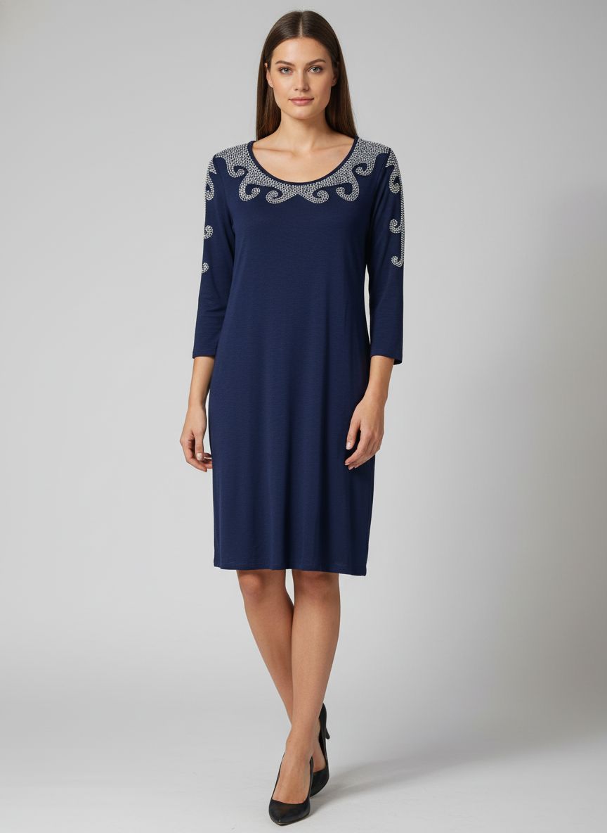 Vestido Manga Longa Strass